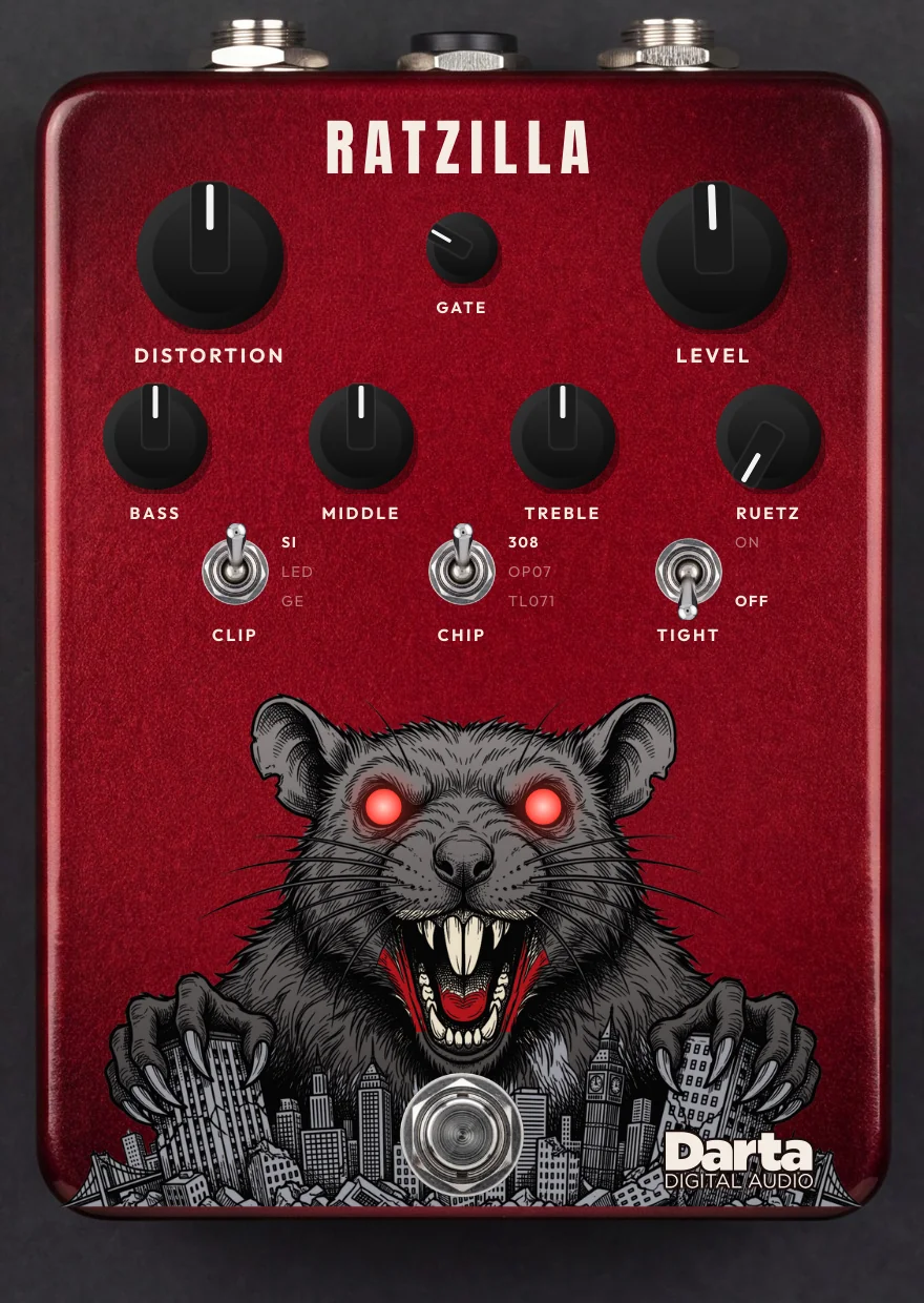 Ratzilla - pedal de distorção da Darta Digital Audio